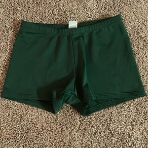 Dark green varsity cheer shorts